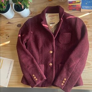 Cartonnier Burgundy Wool Blazer Anthropologie
Like Sezane, Doen, Ralph Lauren